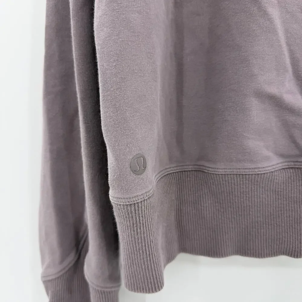 LULULEMON Womens Ready to Roll Sweatshirt Size 6  Mauve Boxy Fit Terry Casual